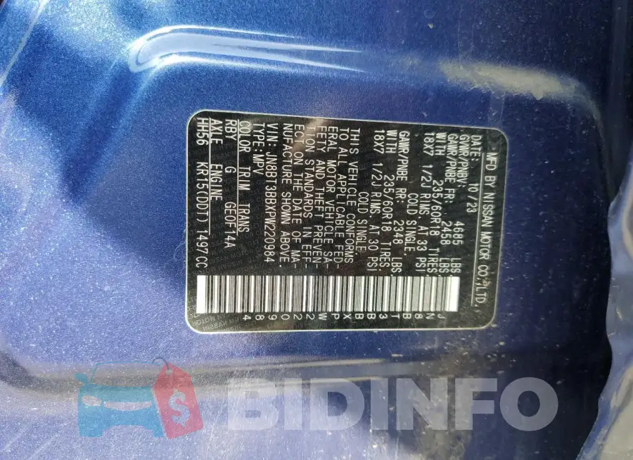 JN8BT3BBXPW220984 Photo# 14