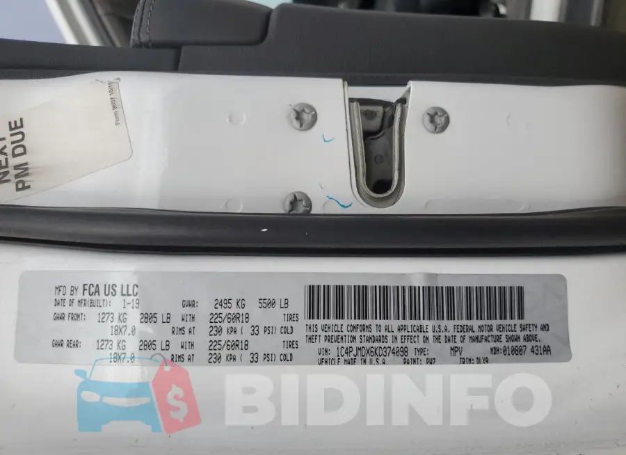 1C4PJMDX6KD374098 Photo# 13