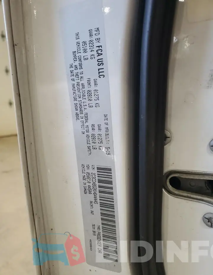 2C3CDXBG2KH644445 Photo# 12
