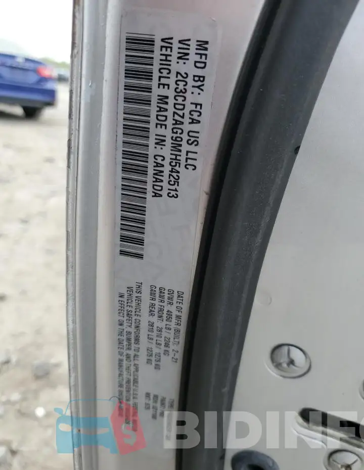 2C3CDZAG9MH542513 Photo# 12