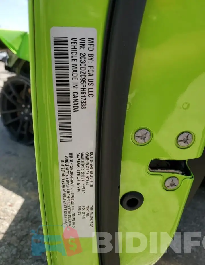 2C3CDZC95PH617338 Photo# 12