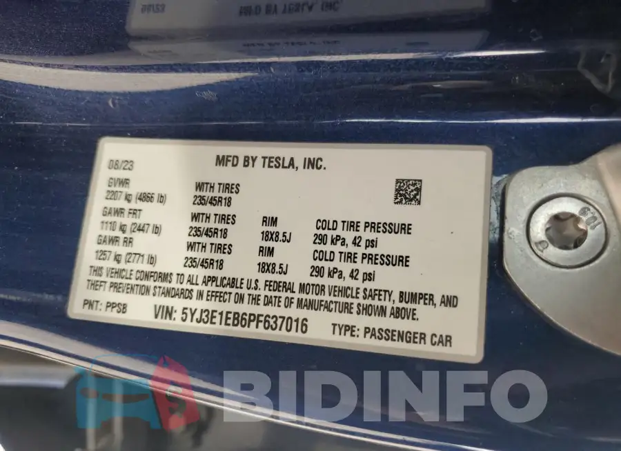 5YJ3E1EB6PF637016 Photo# 13
