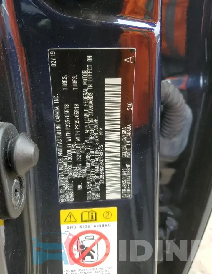 2T2BZMCA3KC189225 Photo# 13