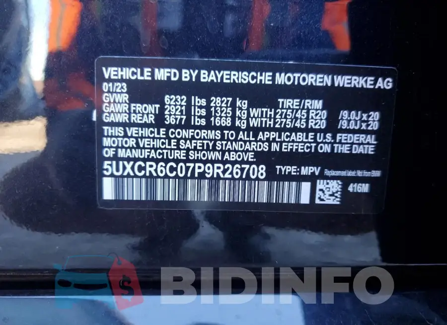 5UXCR6C07P9R26708 Photo# 13