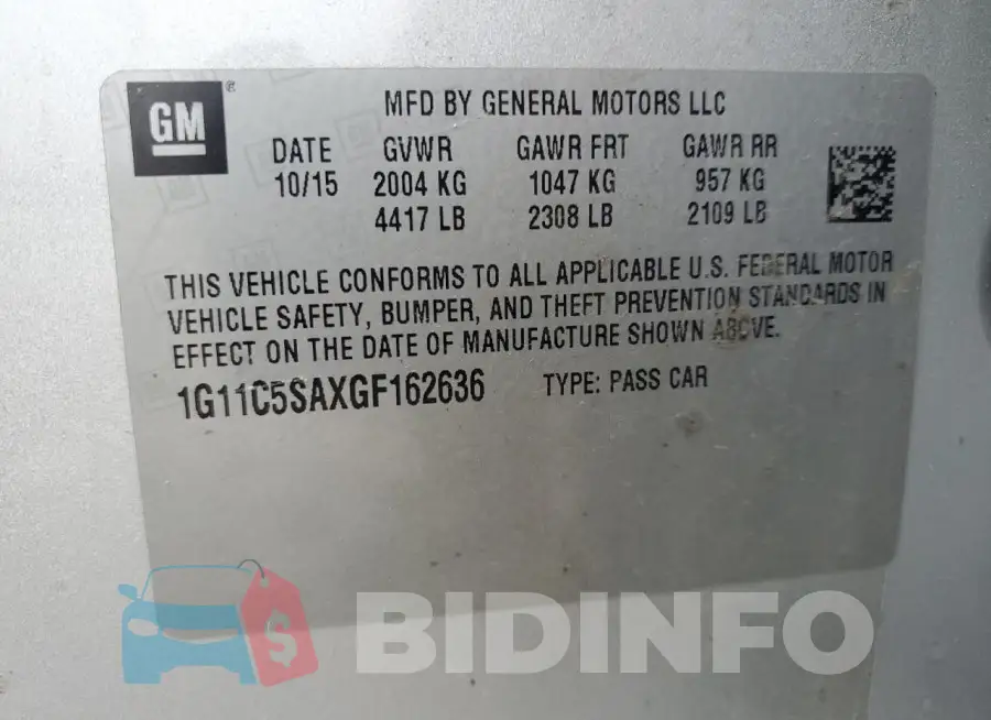 1G11C5SAXGF162636 Photo# 12