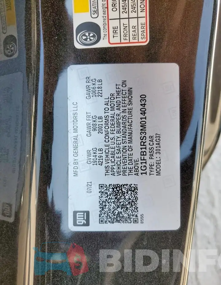 1G1FB1RS3M0140430 Photo# 12