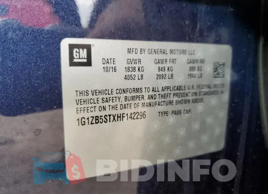 1G1ZB5STXHF142296 Photo# 12