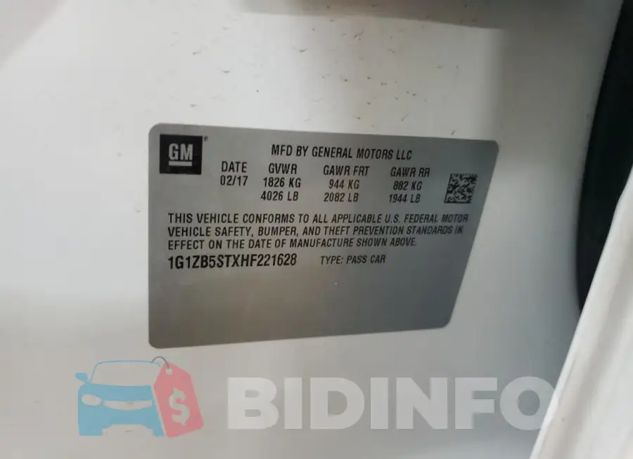 1G1ZB5STXHF221628 Photo# 12