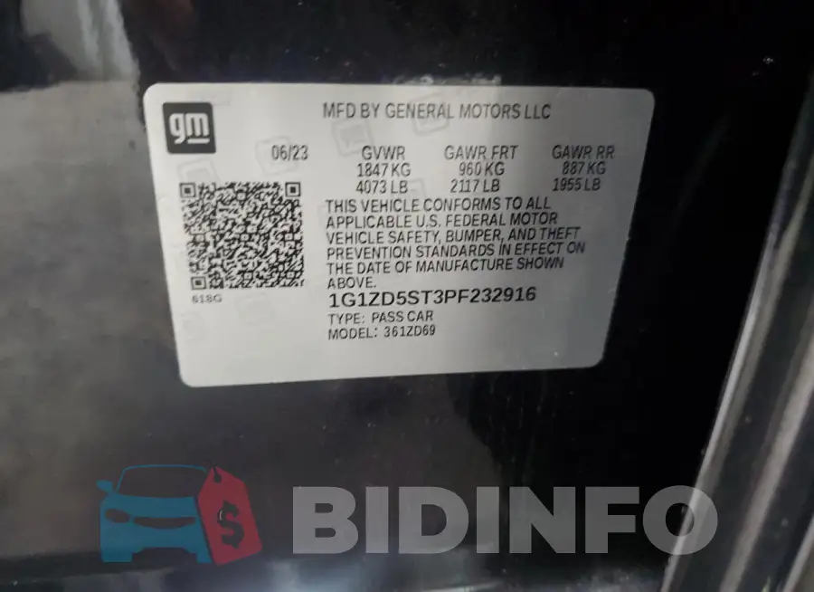 1G1ZD5ST3PF232916 Photo# 13