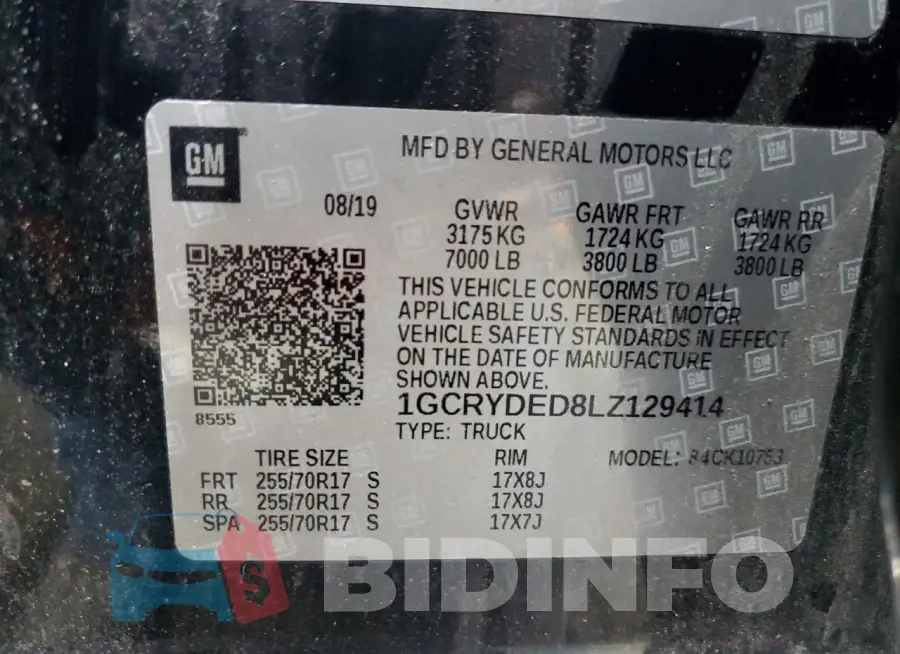 1GCRYDED8LZ129414 Photo# 12