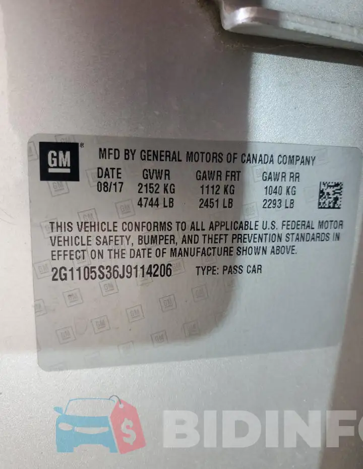 2G1105S36J9114206 Photo# 12