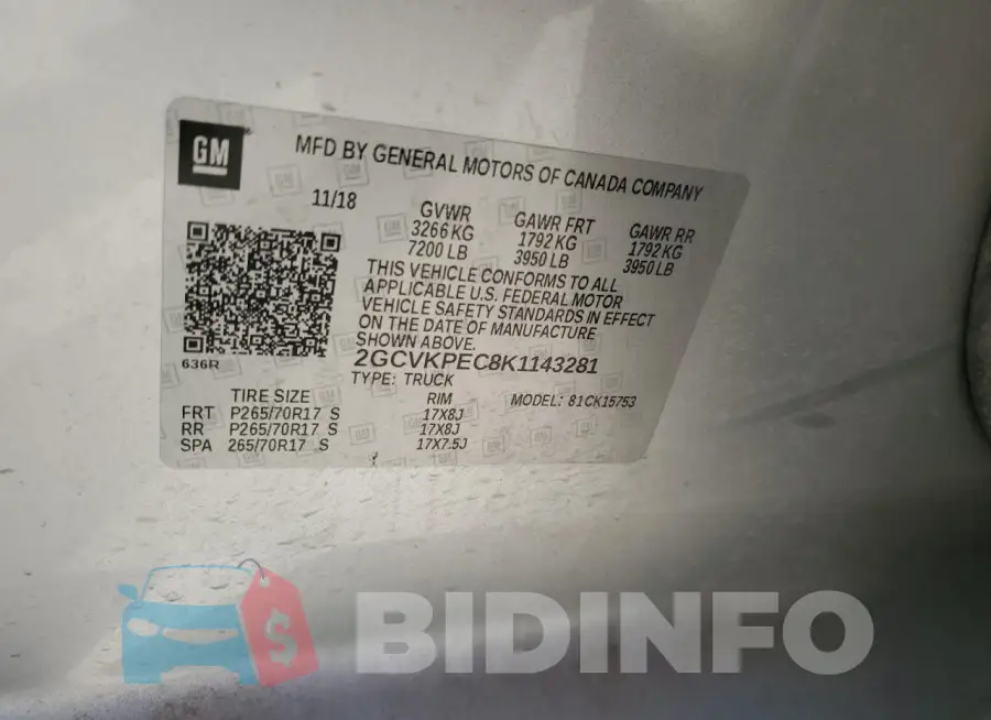2GCVKPEC8K1143281 Photo# 12