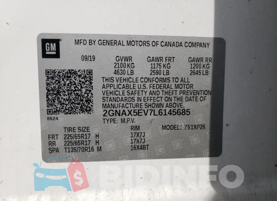 2GNAX5EV7L6145685 Photo# 13