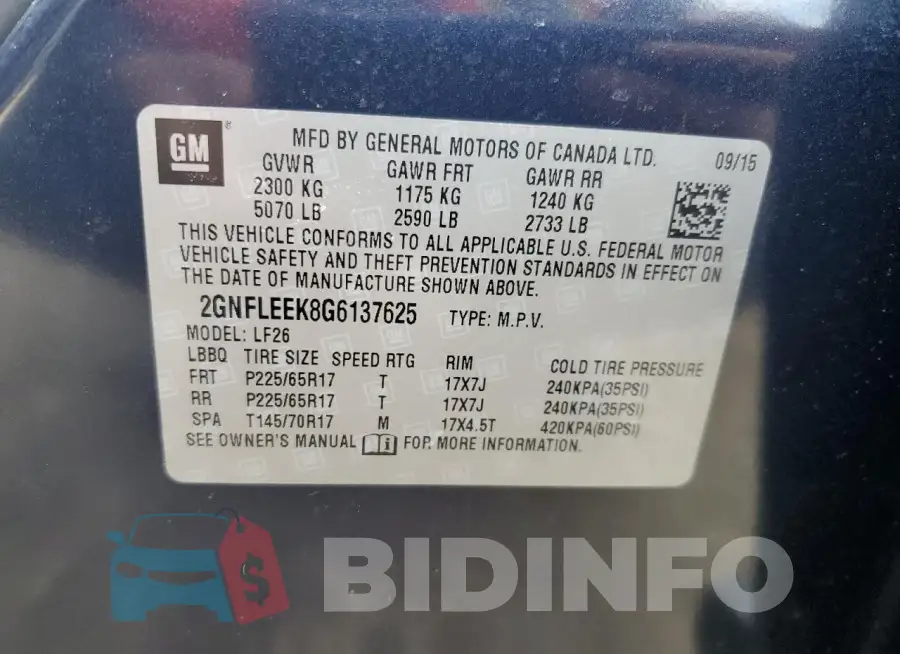 2GNFLEEK8G6137625 Photo# 13