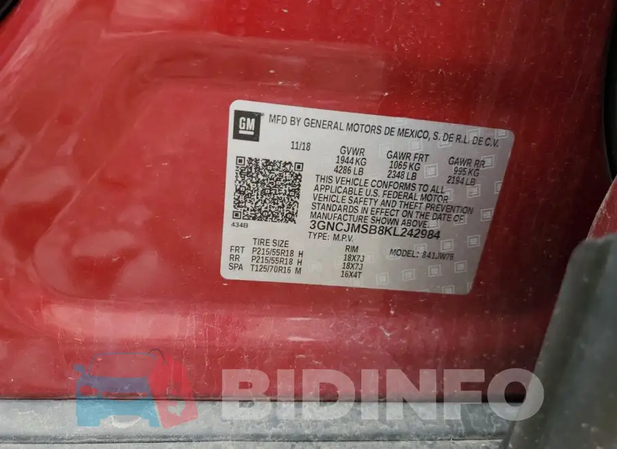 3GNCJMSB8KL242984 Photo# 13