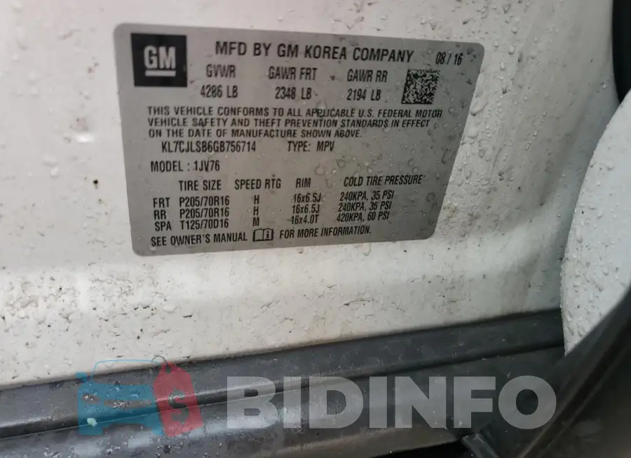 KL7CJLSB6GB756714 Photo# 13