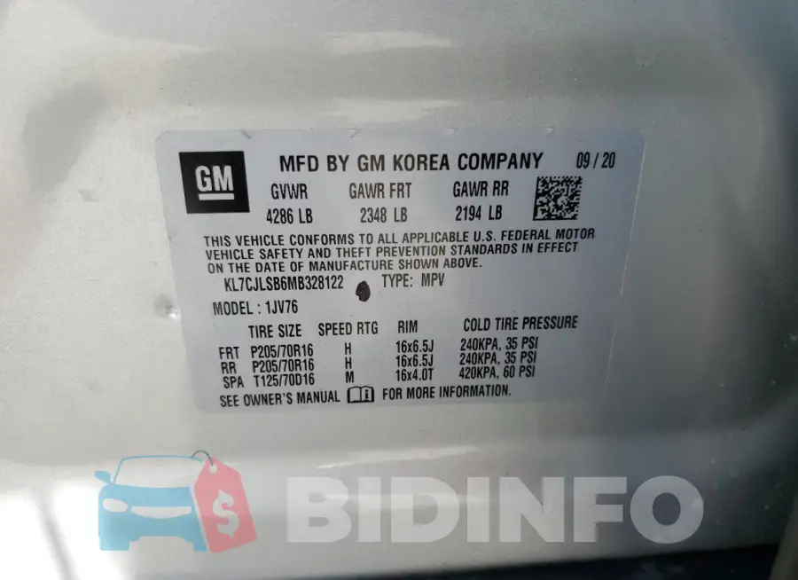 KL7CJLSB6MB328122 Photo# 14