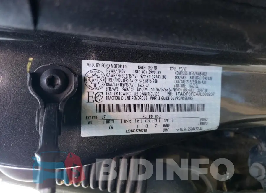 1FADP3FE4JL306237 Photo# 12