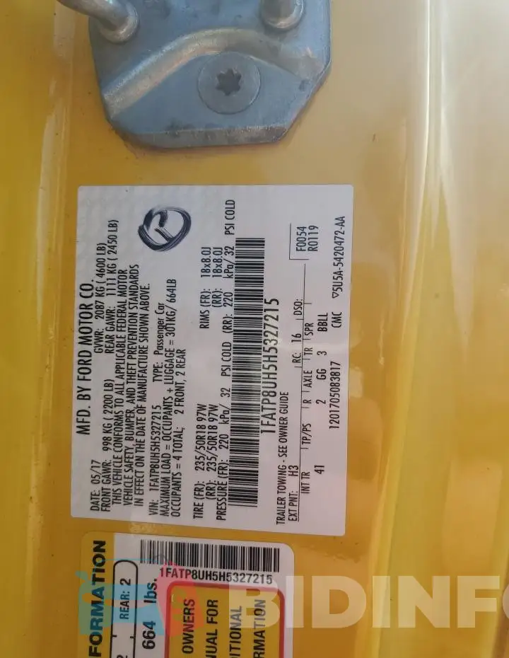 1FATP8UH5H5327215 Photo# 12