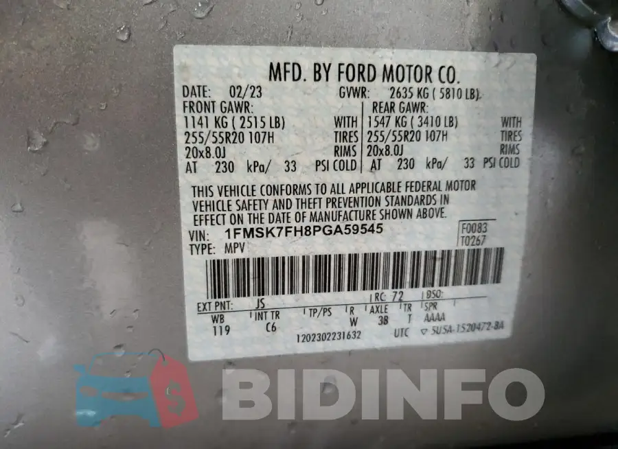 1FMSK7FH8PGA59545 Photo# 14