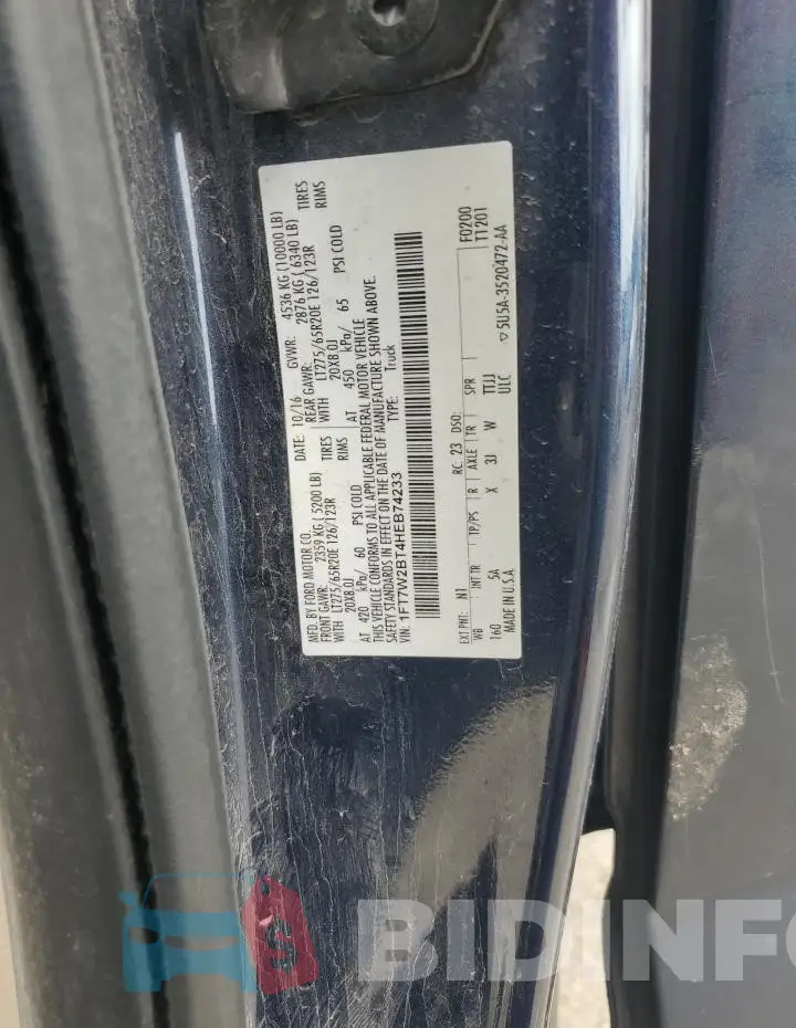 1FT7W2BT4HEB74233 Photo# 12