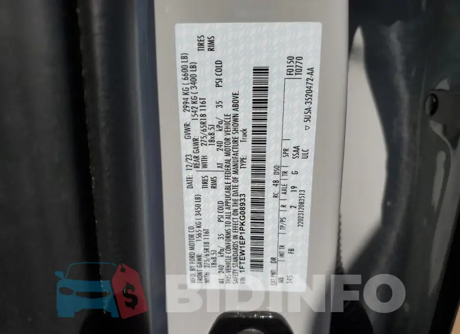 1FTEW1EP1PKG08933 Photo# 12