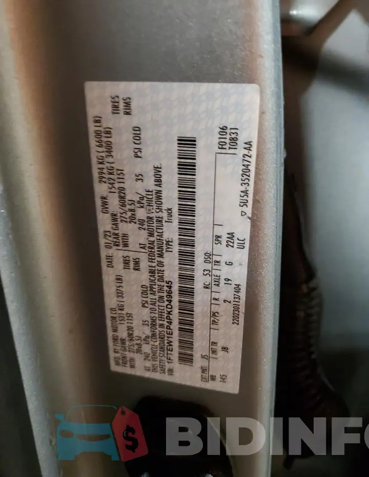 1FTEW1EP4PKD49645 Photo# 12