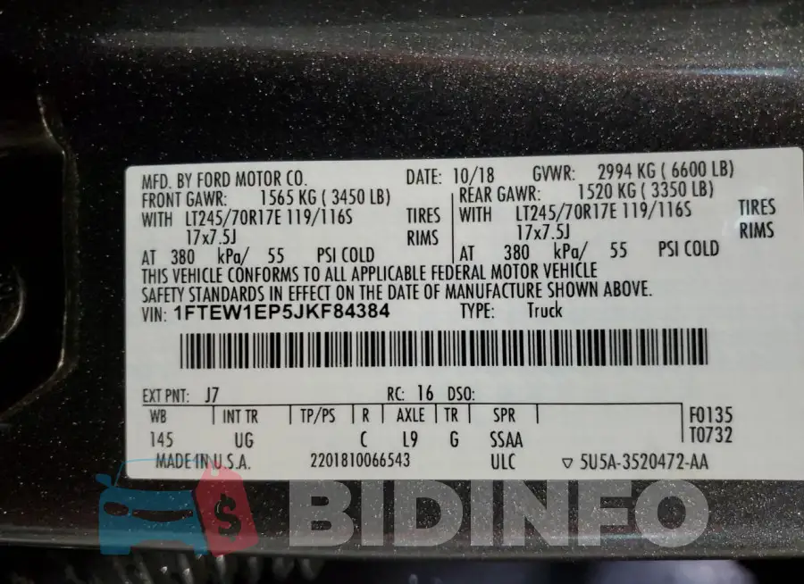 1FTEW1EP5JKF84384 Photo# 12