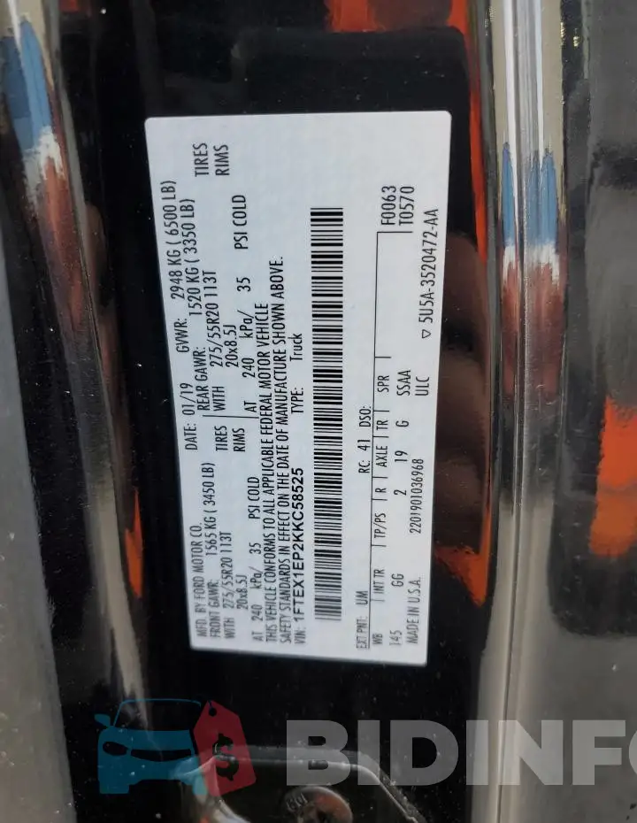 1FTEX1EP2KKC58525 Photo# 12