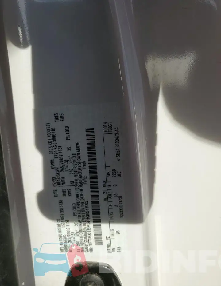 1FTEX1EP5PKE51582 Photo# 12