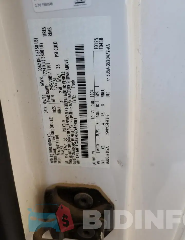 1FTMF1C53KKD59881 Photo# 12