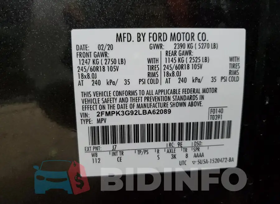 2FMPK3G92LBA62089 Photo# 14