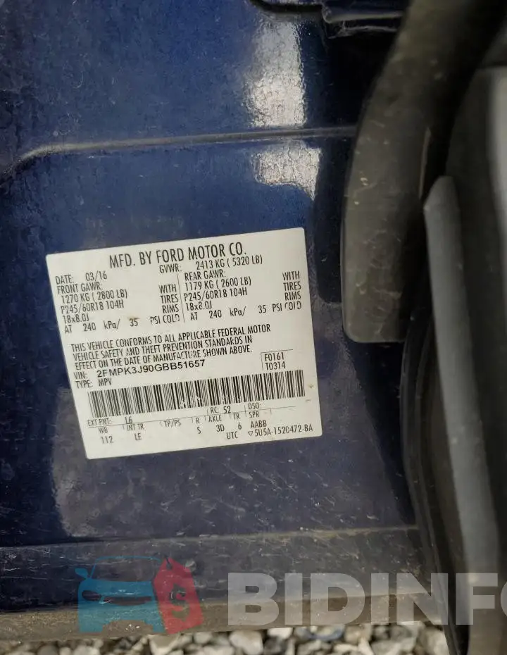 2FMPK3J90GBB51657 Photo# 12