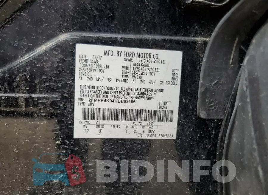 2FMPK4K94HBB62196 Photo# 13