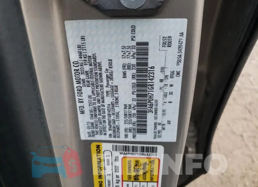 3FA6P0H71GR142316 Photo# 12