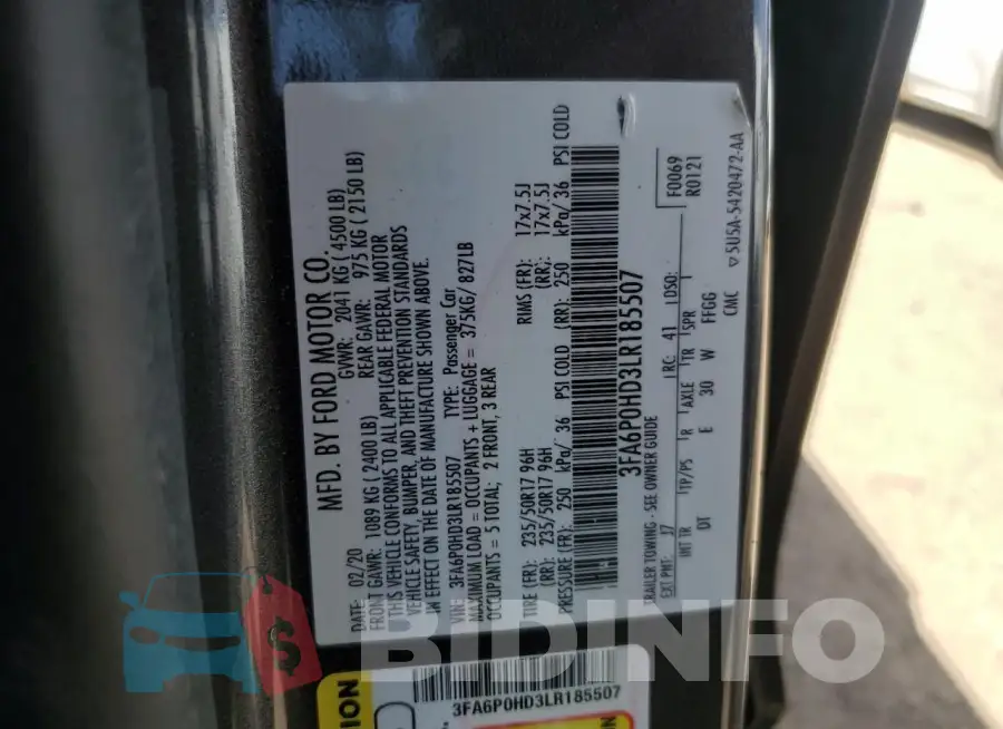 3FA6P0HD3LR185507 Photo# 13