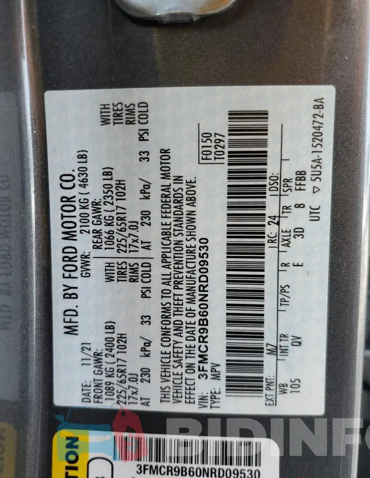 3FMCR9B60NRD09530 Photo# 13