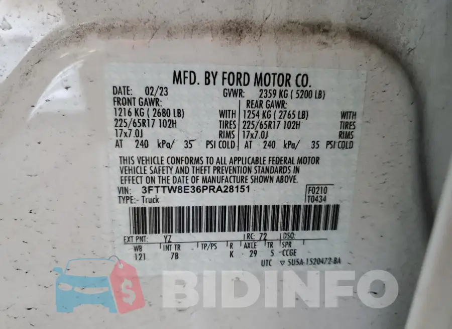 3FTTW8E36PRA28151 Photo# 12