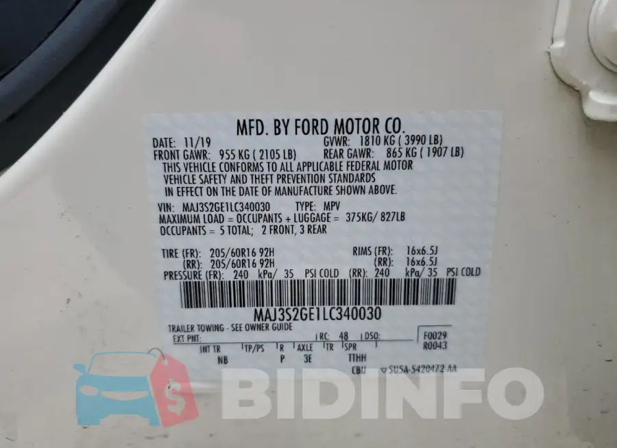 MAJ3S2GE1LC340030 Photo# 13