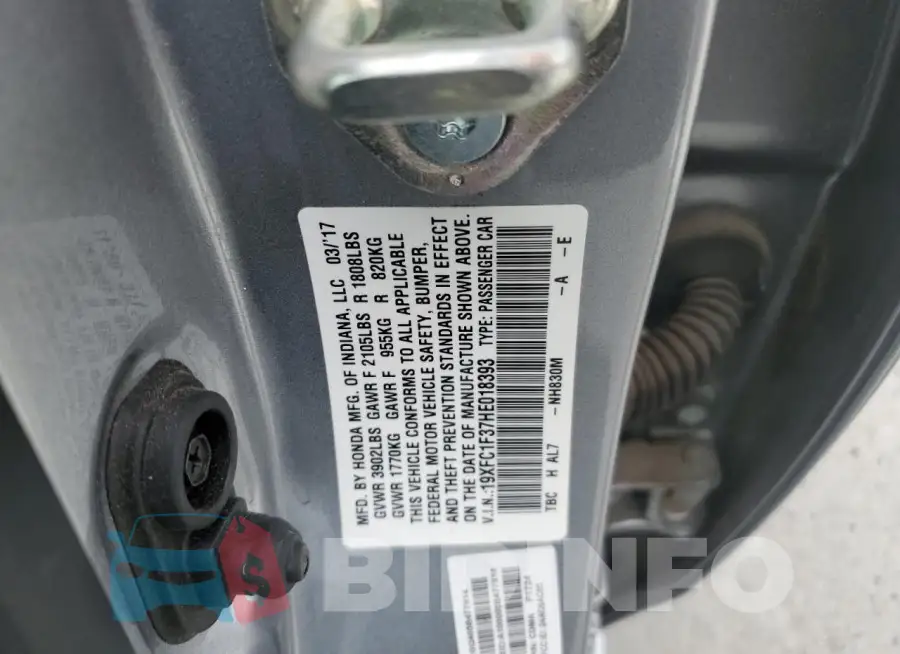 19XFC1F37HE018393 Photo# 12