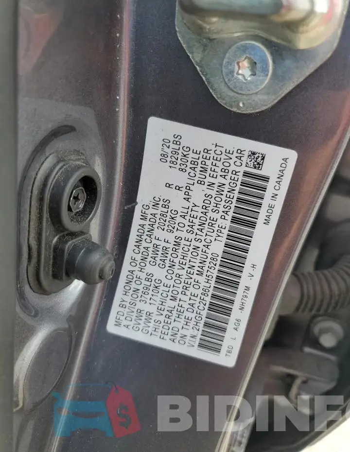 2HGFC2F86LH575280 Photo# 12