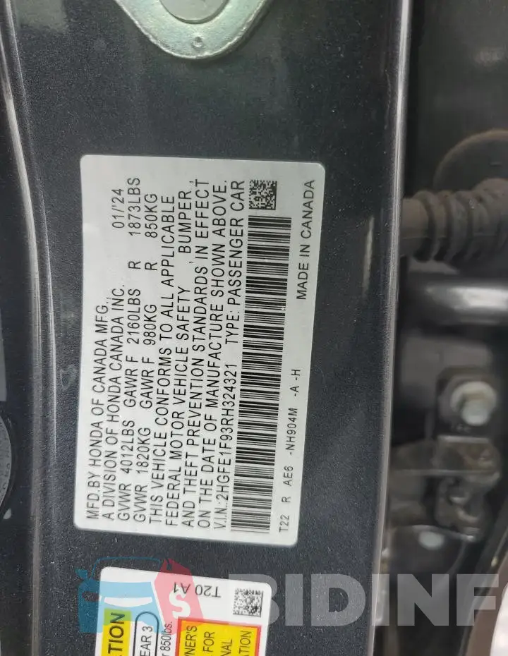 2HGFE1F93RH324321 Photo# 13