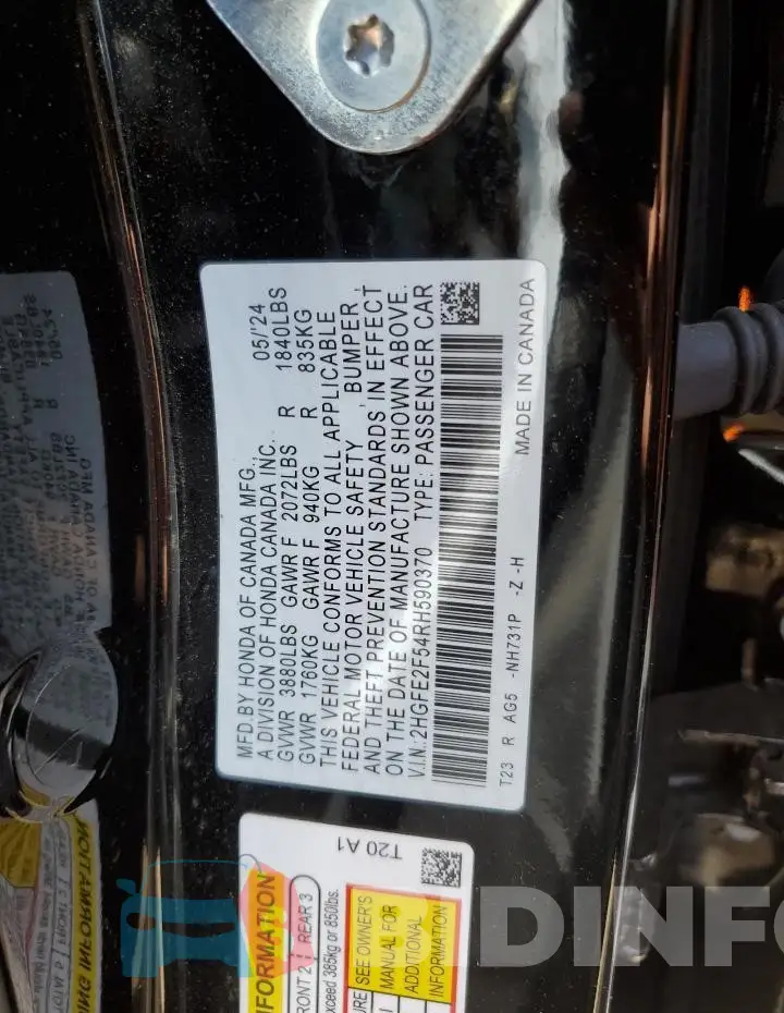 2HGFE2F54RH590370 Photo# 13