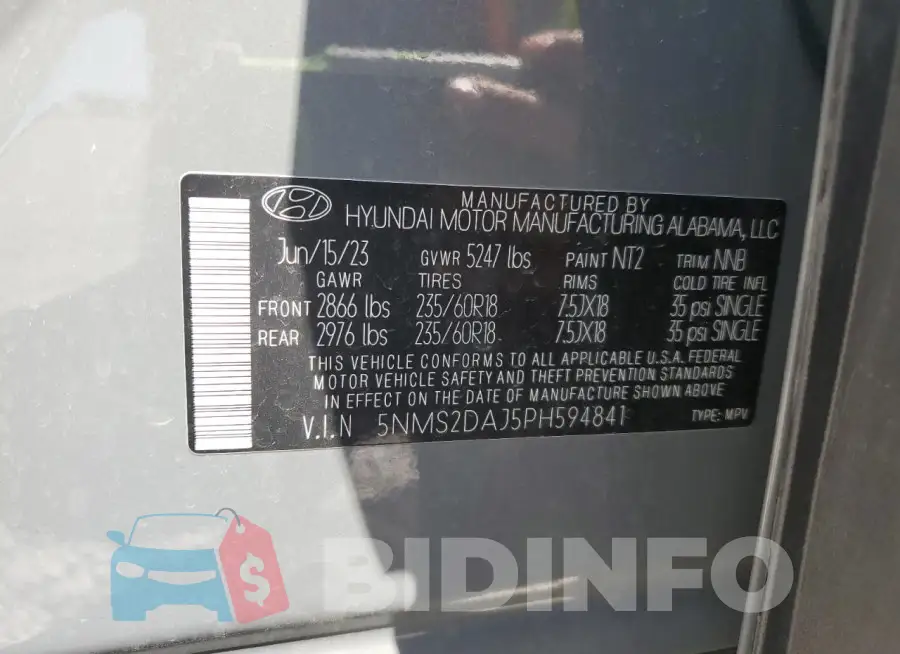 5NMS2DAJ5PH594841 Photo# 13