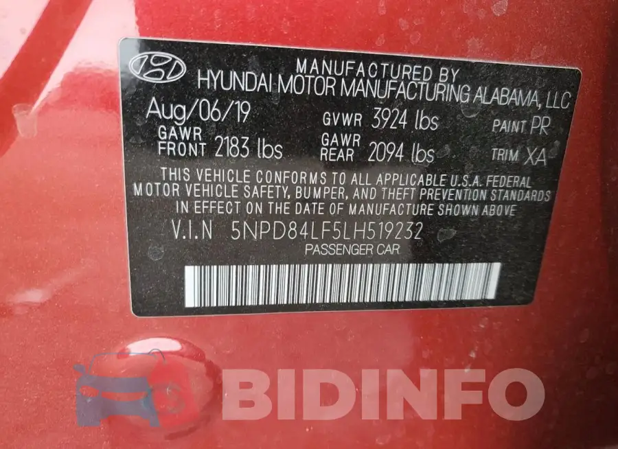 5NPD84LF5LH519232 Photo# 12