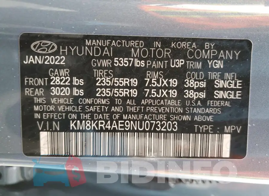 KM8KR4AE9NU073203 Photo# 13