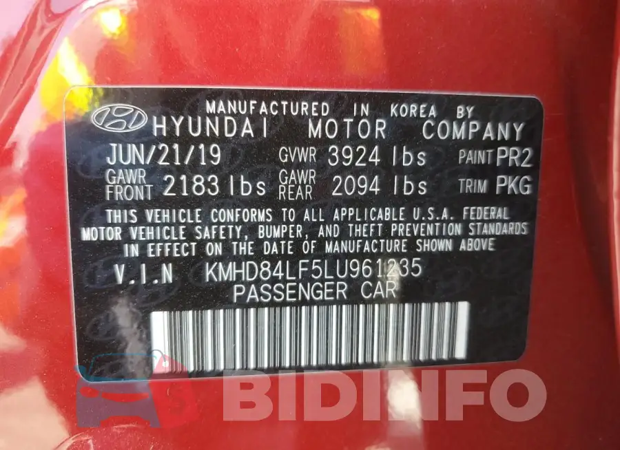 KMHD84LF5LU961235 Photo# 12