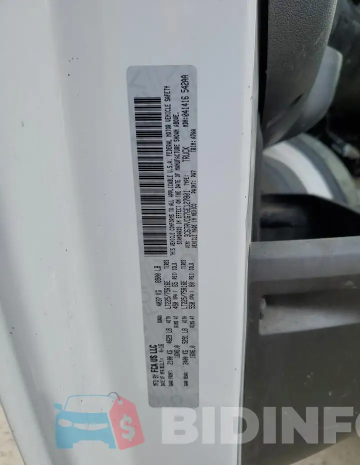3C6TRVCG7GE127801 Photo# 13