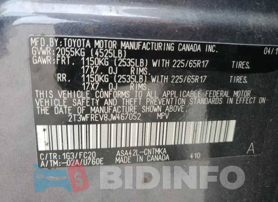 2T3WFREV8JW467052 Photo# 14