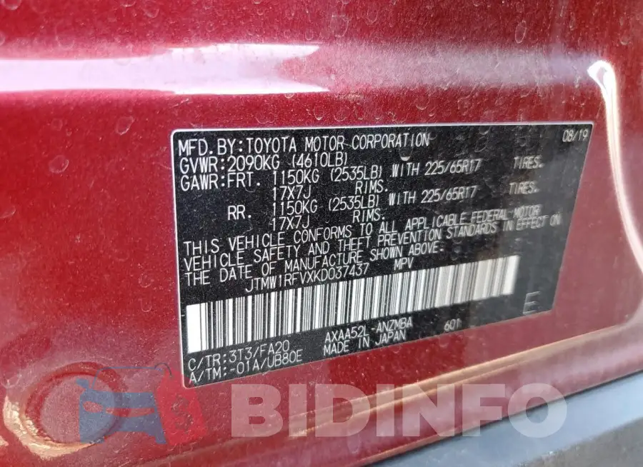 JTMW1RFVXKD037437 Photo# 13